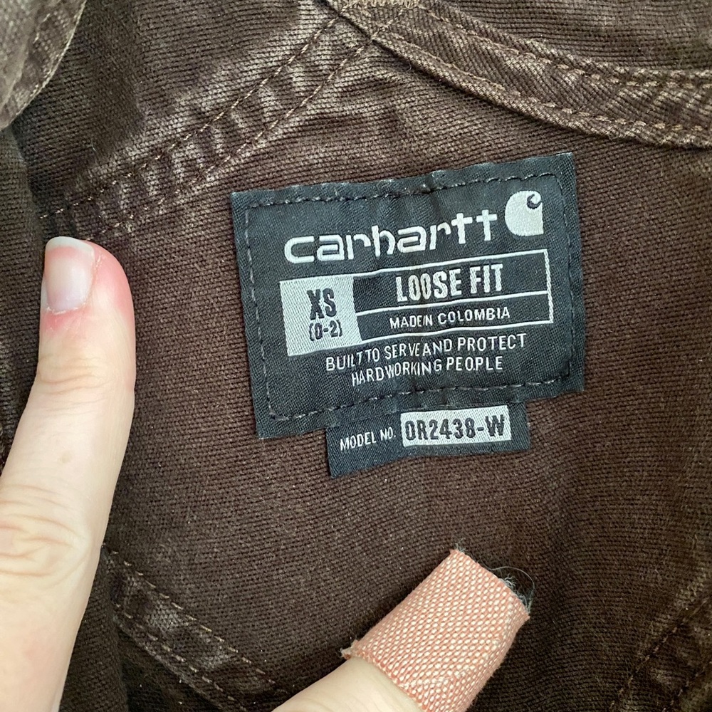 Carhartt Brown Duck Canvas Overalls with Bib - Picture 3 of 5